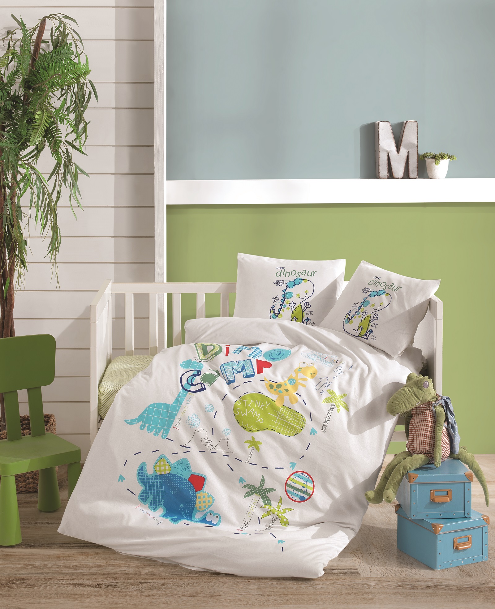 Σετ Σεντόνια Bebe 100x150 Dino Camp (110-910-1816) Rythmos