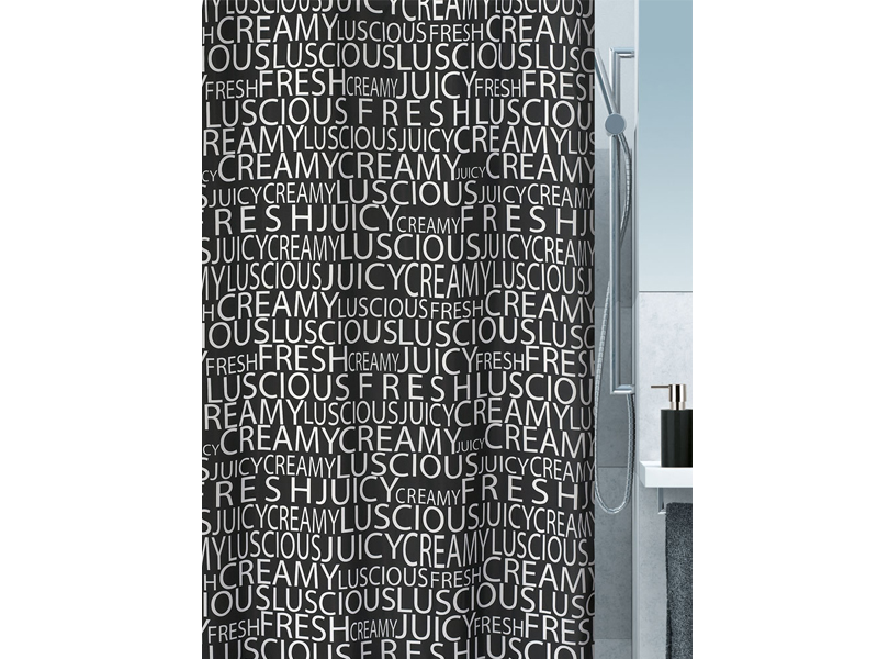 Κουρτίνα Μπάνιου Υφασμάτινη 180x200 Creamy Black 02133.001 Spirella Dimitrakas