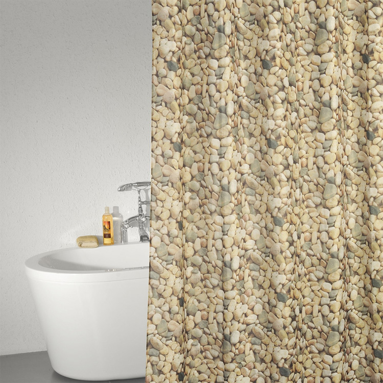 Κουρτίνα Μπάνιου Υφασμάτινη 180x200 Pebbles 02426.001 Rainbow Dimitrakas
