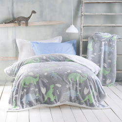Κουβερτοπάπλωμα Παιδικό 160x220 Flannel Fleece Luminus Dinoland Rythmos
