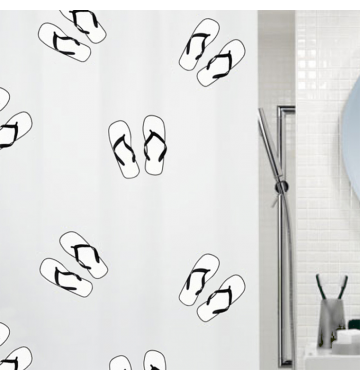 Κουρτίνα Μπάνιου Πλαστική 180x200 Flippy White Spirella