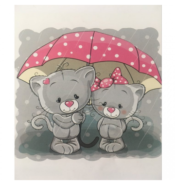 Ρόλερ Μονόχρωμο Ψηφιακής Εκτύπωσης E333 Umbrella Kittens Anartisi