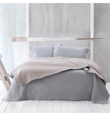 Σετ Κουβερλί Ημίδιπλο 160x240 Double Face Γκρι-Μπεζ 112-102-163 Rythmos