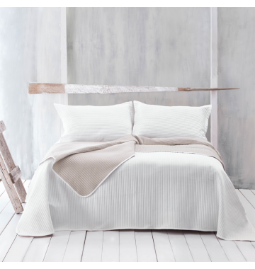 Σετ Κουβερλί Ημίδιπλο 160x240 Double Face Εκρού-Μπεζ 112-102-164 Rythmos