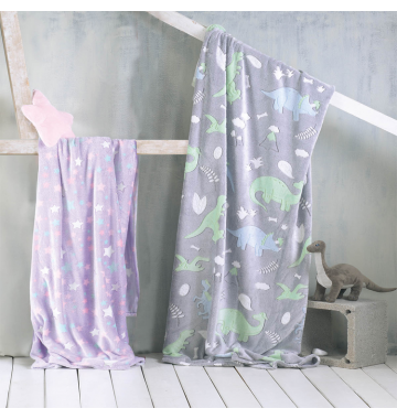 Κουβέρτα Παιδική 160x220 Fleece Luminus Dinoland Rythmos